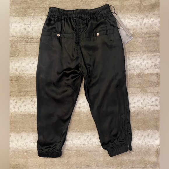 NWT💕Rick Owens Drawstring Cupro Crop Track Pants in Black Size 4 - Picture 8 of 16